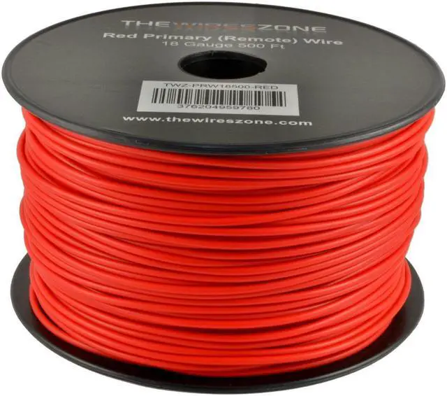 Main image of Red 18 Gauge AWG 500' ft Copper Clad Aluminum Stranded Primary Remote Wire Cable