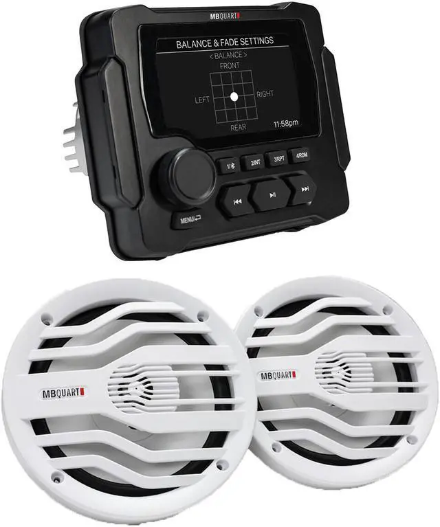 Main image of MB Quart GMR-LED Multimedia Source Unit & NK2-116W 6.5" 2-Way Coaxial Marine Speakers (Pair)