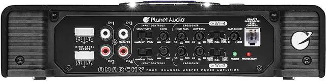 Alt view image 5 of 8 - Planet Audio 1600W 4 Channels Bridgeable MOSFET Power Amplifier With Remote Subwoofer Control