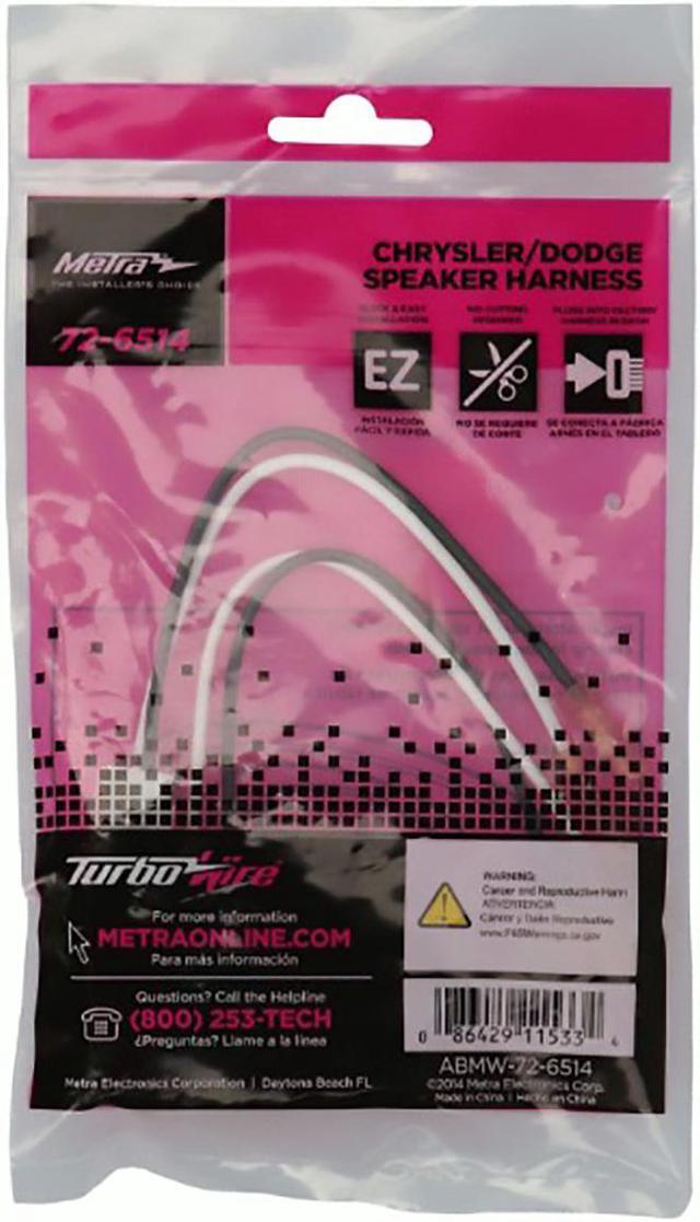 Alt view image 4 of 5 - Metra 72-6514 Speaker Harness for Select Chrysler/Dodge/Ford (2 pairs)