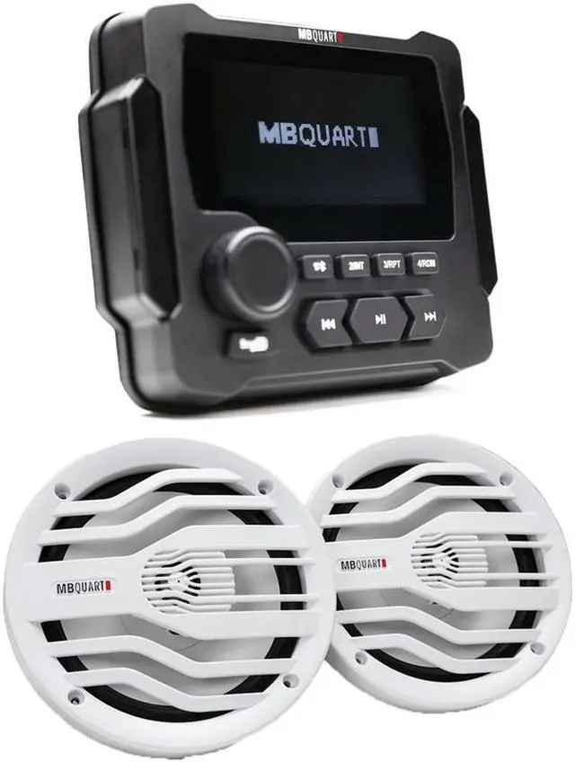 Alt view image 2 of 6 - MB Quart GMR-LCD 3.5" LCD Marine Multimedia Receiver & NK2-116W 6.5" 2-Way Coaxial Marine Speakers