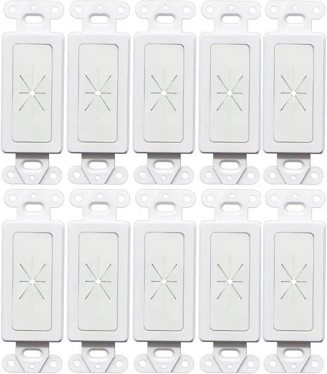 Main image of Decora Wall Plate 1-Gang Insert with Flexible Rubber Opening White (10 pack)