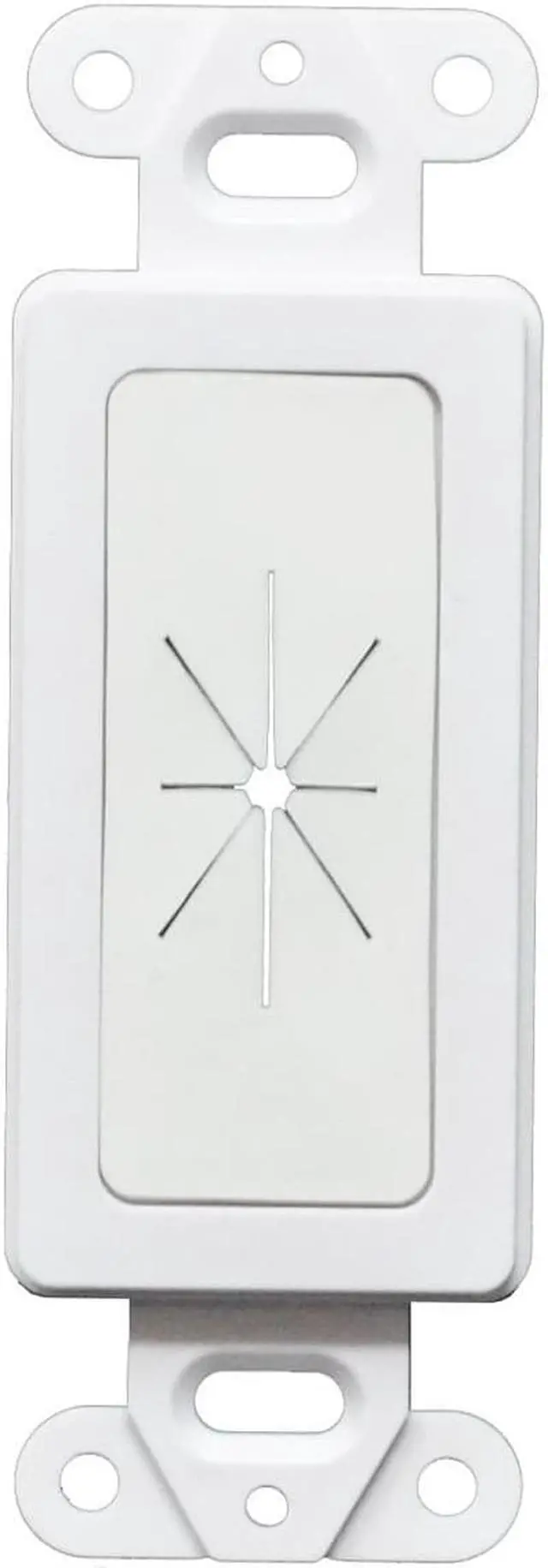 Alt view image 3 of 6 - Decora Wall Plate 1-Gang Insert with Flexible Rubber Opening White (10 pack)