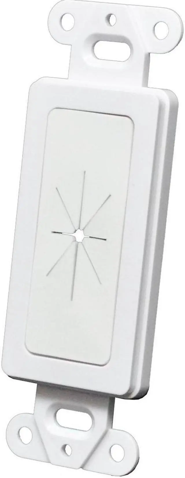 Main image of Decora Wall Plate 1-Gang Insert with Flexible Rubber Opening White (1 pack)