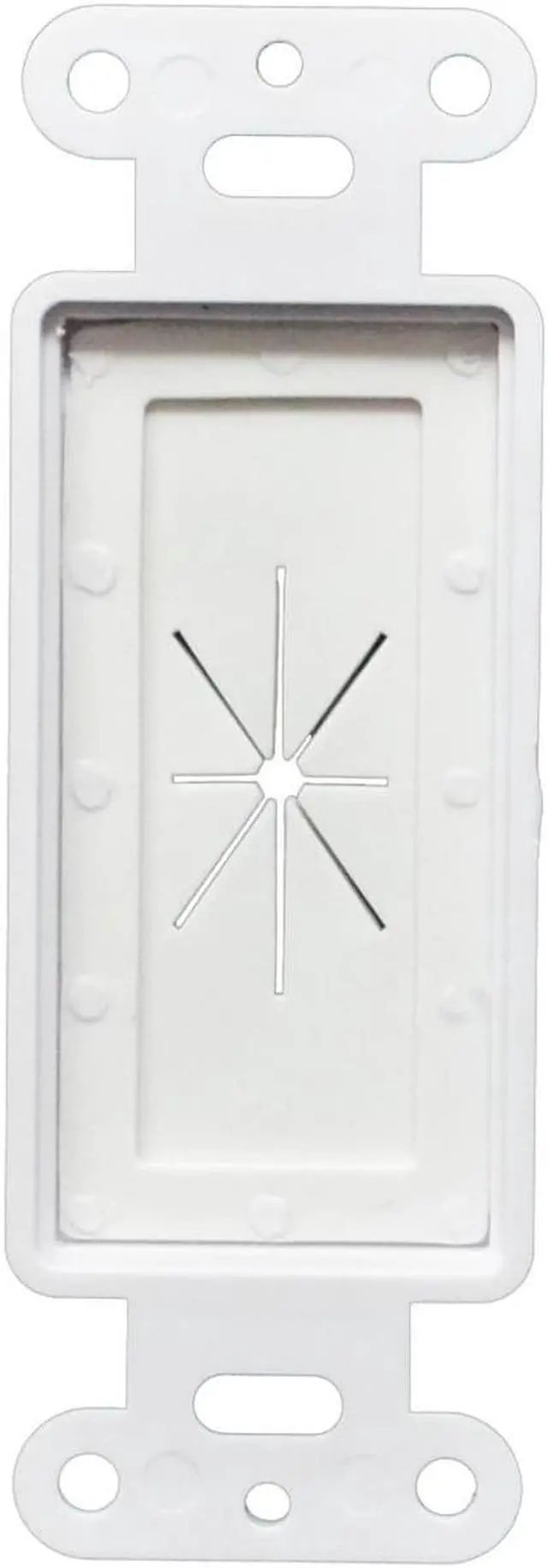 Alt view image 4 of 6 - Decora Wall Plate 1-Gang Insert with Flexible Rubber Opening White (10 pack)