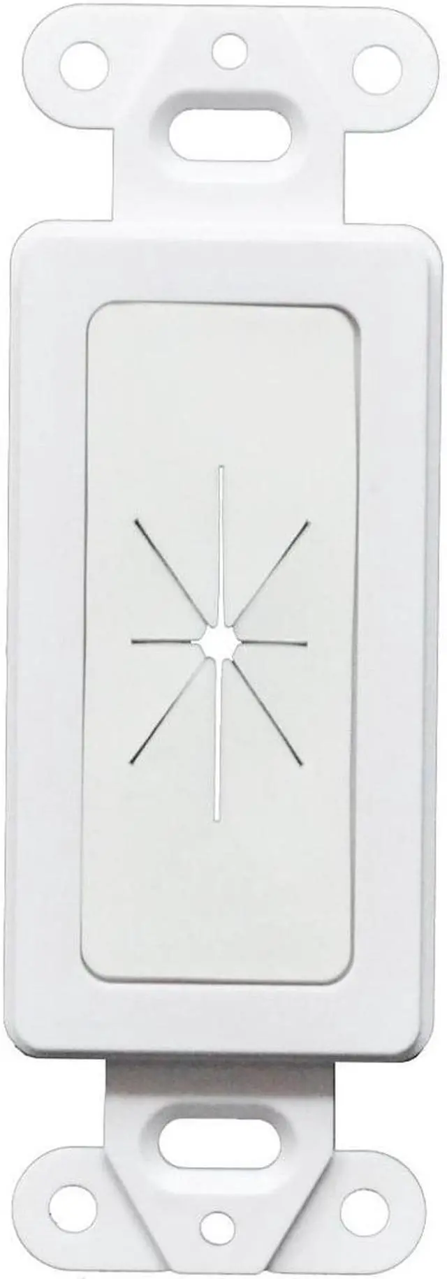 Alt view image 2 of 10 - Decora Wall Plate 1-Gang Insert with Flexible Rubber Opening White (1 pack)