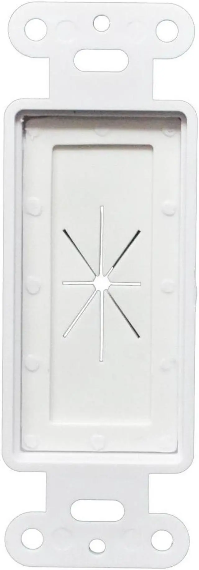 Alt view image 3 of 10 - Decora Wall Plate 1-Gang Insert with Flexible Rubber Opening White (1 pack)