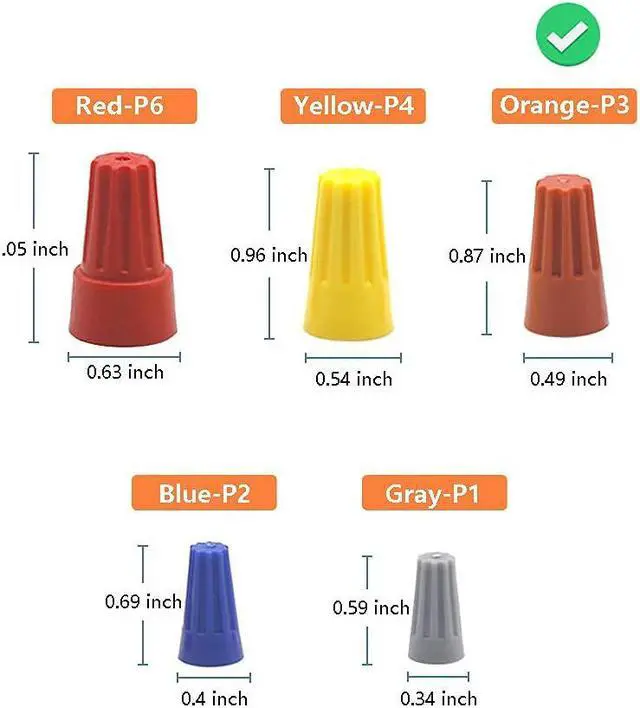 Alt view image 3 of 6 - Twist Type Wire Connector Wire Nuts AWG 18-16 UL Listed Orange 500 pcs.