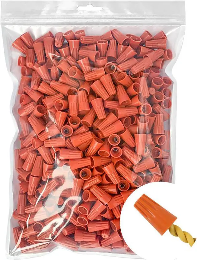 Alt view image 2 of 6 - Twist Type Wire Connector Wire Nuts AWG 18-16 UL Listed Orange 500 pcs.