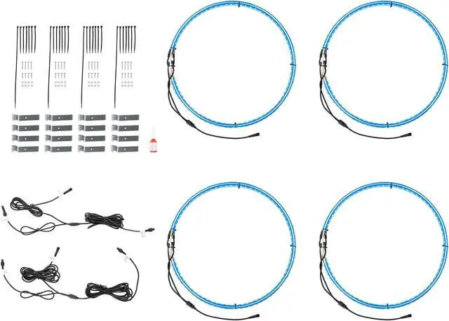 Alt view image 4 of 6 - Heise HE-RGB1-W17 17" LED Wheel Light Set IP68 For RGB-CB1
