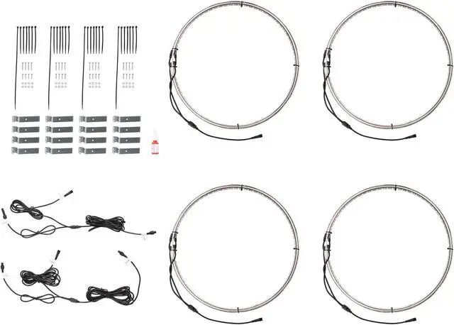 Alt view image 5 of 6 - Heise HE-RGB1-W17 17" LED Wheel Light Set IP68 For RGB-CB1