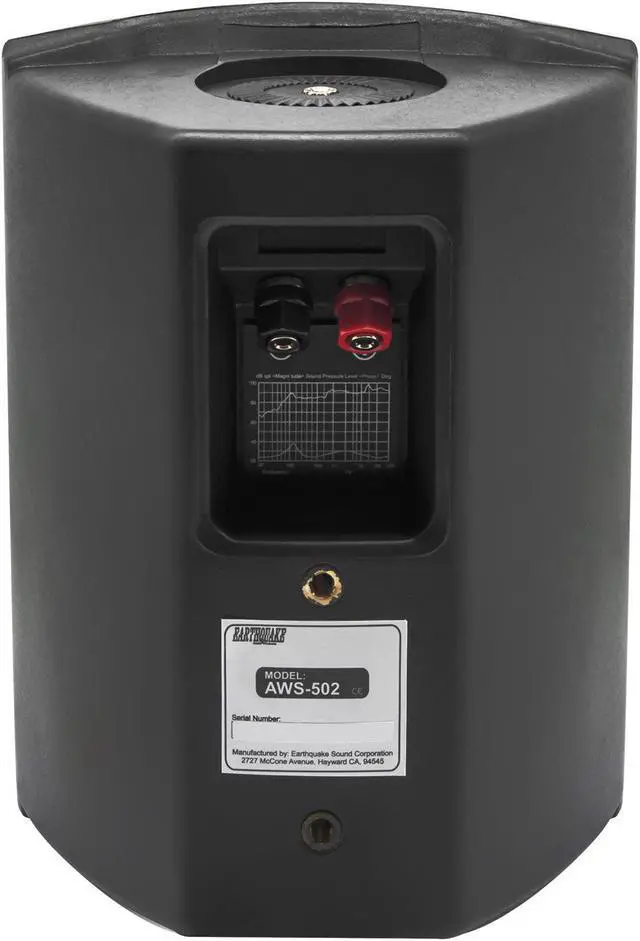 Alt view image 6 of 7 - Earthquake Sound AWS-502B 5.25" 8 Ohm 20125W RMS 2-Way Speakers Matte Black (Pair)