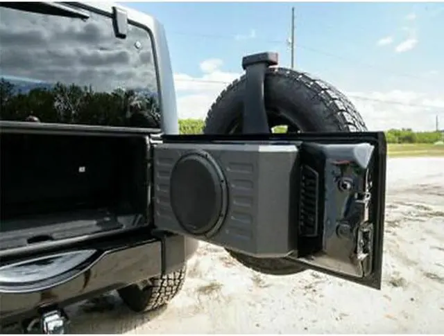 Alt view image 2 of 20 - Stinger TXJWB12 12" Swing Gate Mounted Subwoofer Enclosure For Jeep Wrangler JK/JKU, JL/JLU 2007-2022