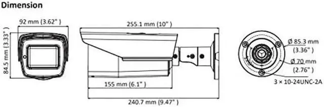 Alt view image 2 of 2 - ENS SCC52B7/MZ-M 2MP WDR IR Ultra Low Light IP67 Motorized Analog Bullet Camera