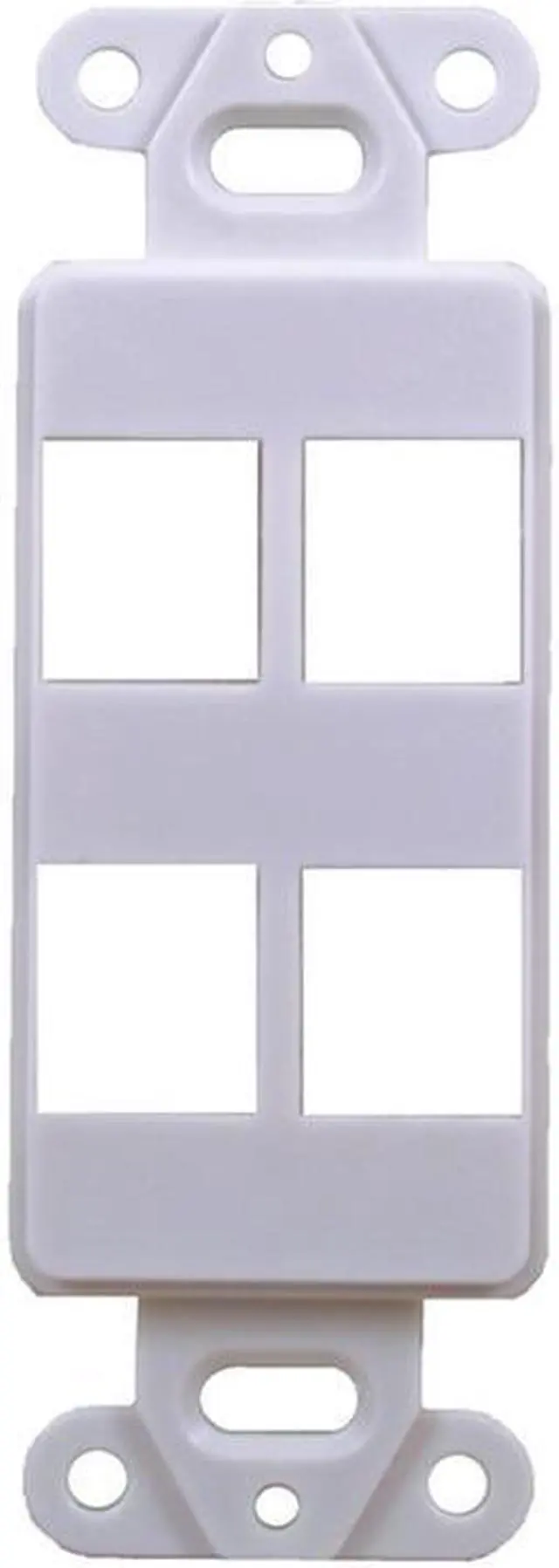 Main image of White 4-Port Decora Keystone Jack Wall Insert HDMI, Cat5/6, USB and DisplayPort