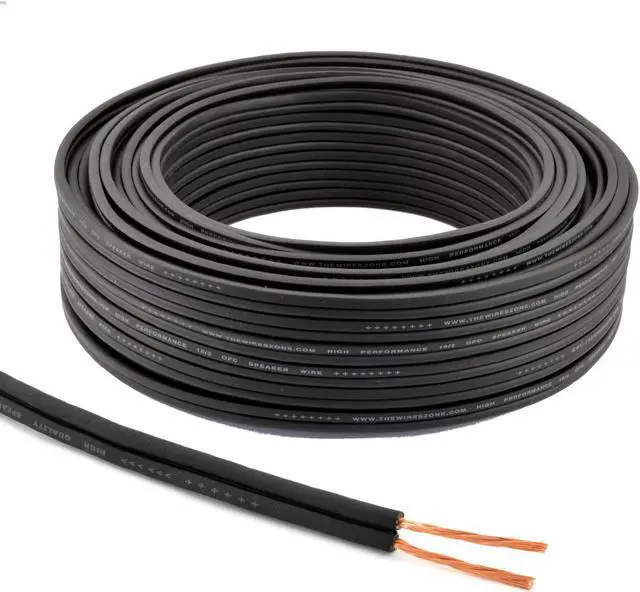 Main image of 100 ft. 16 AWG High-Performance OFC Full Copper Home and Car Audio Speaker Wire Black