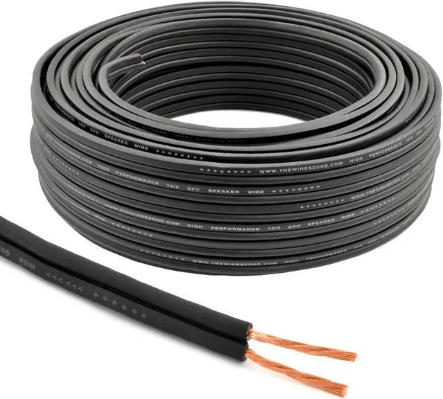 Main image of 100 ft. 12 AWG High-Performance OFC Full Copper Home and Car Audio Speaker Wire Black