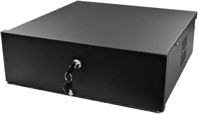 Alt view image 5 of 5 - heavy duty 15" x 15" x 5" dvr security lock box 16 gauge with exhaust fan for cctv security systems - black