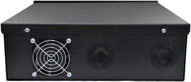Alt view image 4 of 5 - heavy duty 15" x 15" x 5" dvr security lock box 16 gauge with exhaust fan for cctv security systems - black