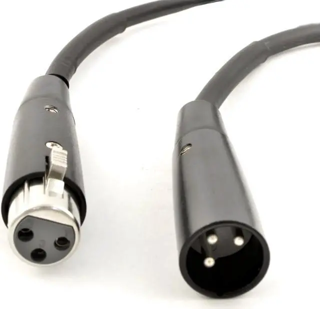 Alt view image 2 of 2 - XLR3 Female to XLR3 Male Microphone Cable Audio Connector 3-Pin Black 20FT