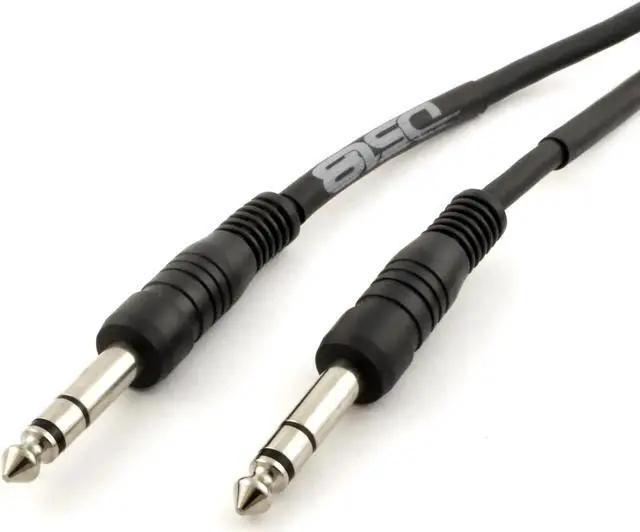 Alt view image 2 of 2 - Balanced Interconnect 1/4-Inch TRS to 1/4-Inch TRS Cable Audio Connector Black (3FT)