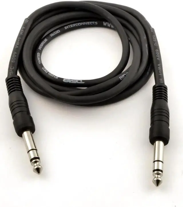 Main image of Balanced Interconnect 1/4-Inch TRS to 1/4-Inch TRS Cable Audio Connector Black (3FT)