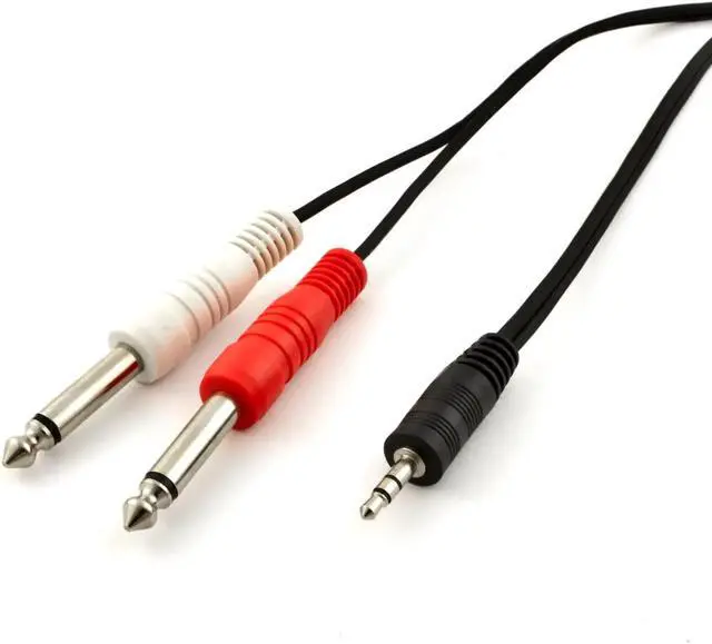 Alt view image 2 of 2 - 1/4-Inch Mono Plug to 3.5mm TRS Insert Cable Audio Connector Black (3FT)
