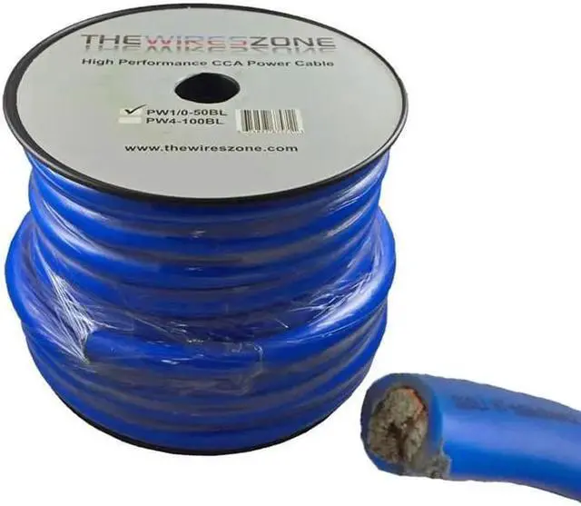 Main image of 1/0 Gauge 50 Feet High Performance Amplifier Power/Ground Cable (Blue)