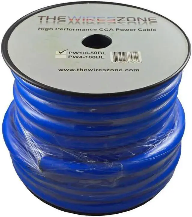 Alt view image 3 of 3 - 1/0 Gauge 50 Feet High Performance Amplifier Power/Ground Cable (Blue)