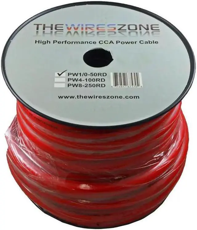 Alt view image 3 of 3 - 1/0 Gauge 50 Feet High Performance Amplifier Power Cable (Red)