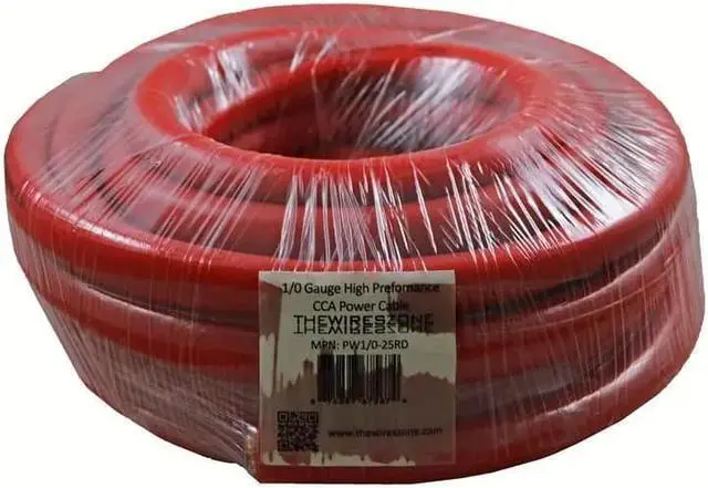 Alt view image 3 of 3 - 1/0 Gauge 25 Feet High Performance Amplifier Power Cable (Red)