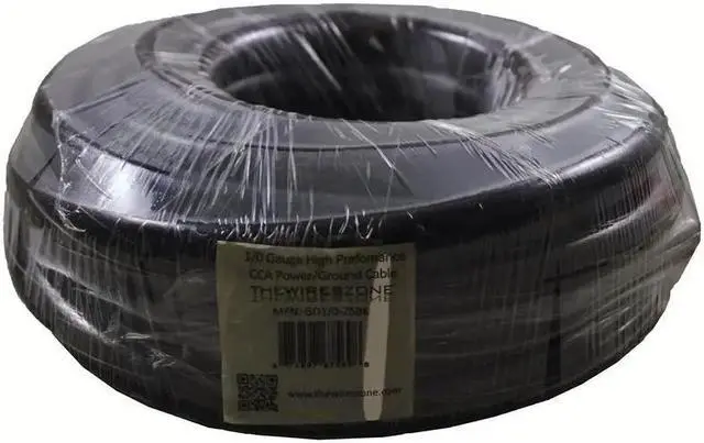 Alt view image 7 of 7 - 1/0 Gauge 50 Feet Total High-Performance Amplifier Power/Ground Cable (Red/Black)