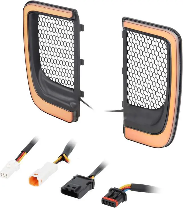 Alt view image 2 of 7 - Metra BC-HDVL-HD2 Lower Fairing Grill Lights for Harley Davidson Touring Models w/ Hard bags 2014-Up