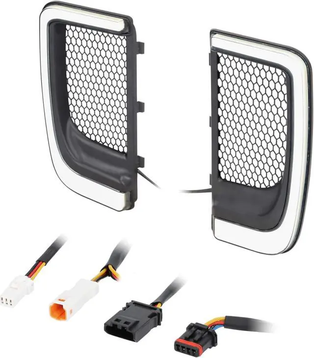 Alt view image 3 of 7 - Metra BC-HDVL-HD2 Lower Fairing Grill Lights for Harley Davidson Touring Models w/ Hard bags 2014-Up