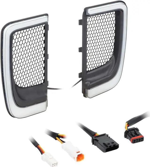 Alt view image 7 of 7 - Metra BC-HDVL-HD2 Lower Fairing Grill Lights for Harley Davidson Touring Models w/ Hard bags 2014-Up