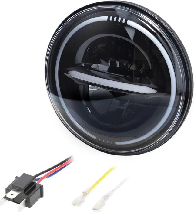 Alt view image 4 of 7 - Metra BC-709B 7" Reflector Headlight with Full Halo Universal Motorcycle Headlight