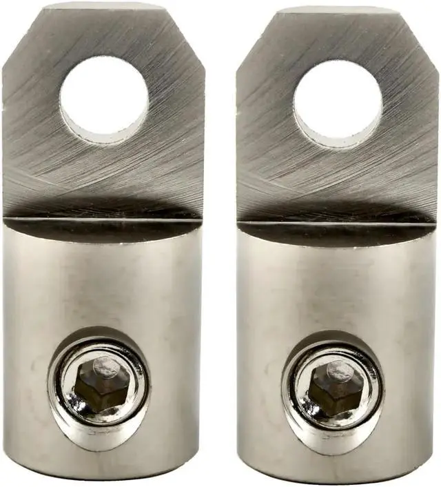 Alt view image 2 of 3 - High Quality Heavy Duty Platinum 1/0 Gauge AWG  Ring Terminals (Pair)