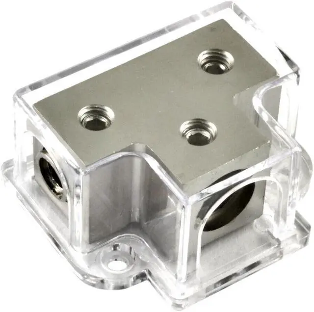 Main image of 4 Gauge Input to 2 x 8 Gauge Output Power or Ground Distribution Block