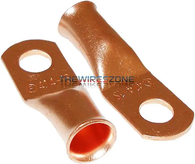 Main image of The Install Bay CUR414 Copper 4 Gauge or AWG 1/4' Stud Ring Terminal (25/pack)
