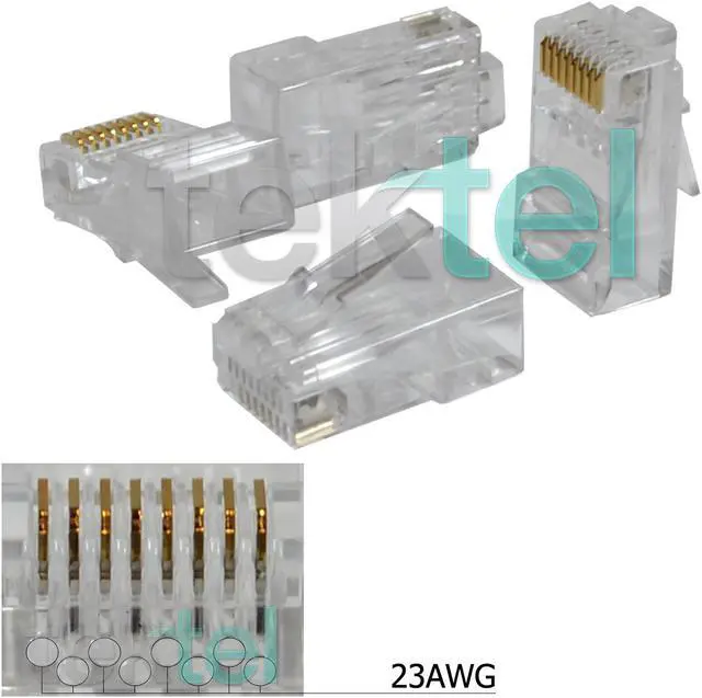 Alt view image 2 of 6 - Ethernet Gold Plated Network Connector RJ45 8P8C CAT6 Modular Plug (10/pack)