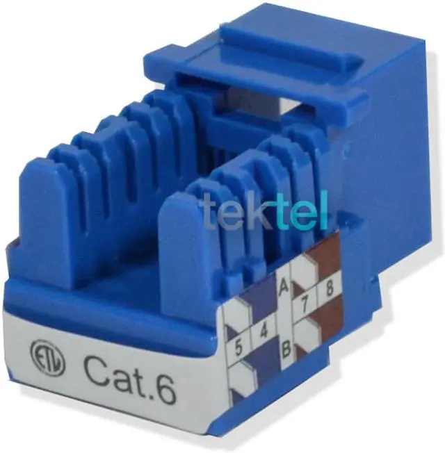 Alt view image 2 of 10 - CAT6 Blue Network Ethernet 110 Punchdown 8P8C Keystone Jack (10/pack)