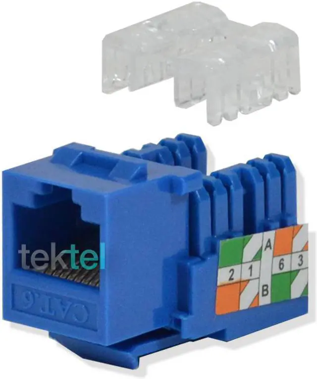 Main image of CAT6 Blue Network Ethernet 110 Punchdown 8P8C Keystone Jack (10/pack)