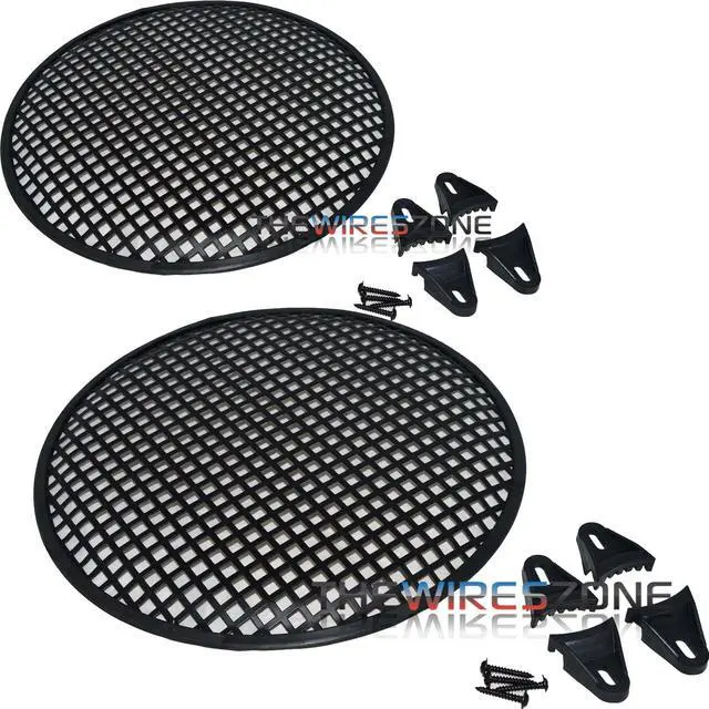 Main image of 12" Steel Speaker/Subwoofer Woofer Waffle Mesh Grille w/ Clips & Screws (pair)