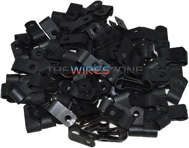 Main image of The Install Bay BCC14 Black 1/4' Cable Clamps (100/pack)