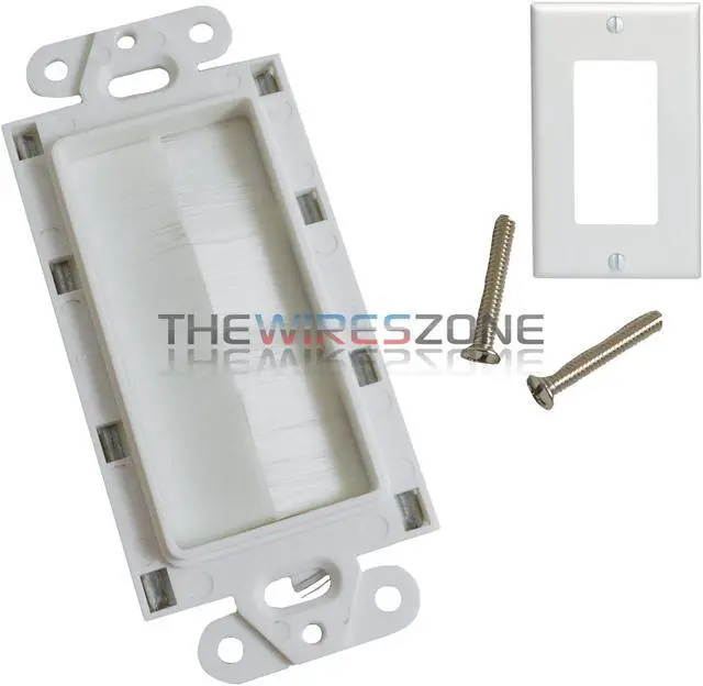Main image of White Plastic Single Gang Decora Style Home Office Wall Face Plate 1-Gang (1/pk)