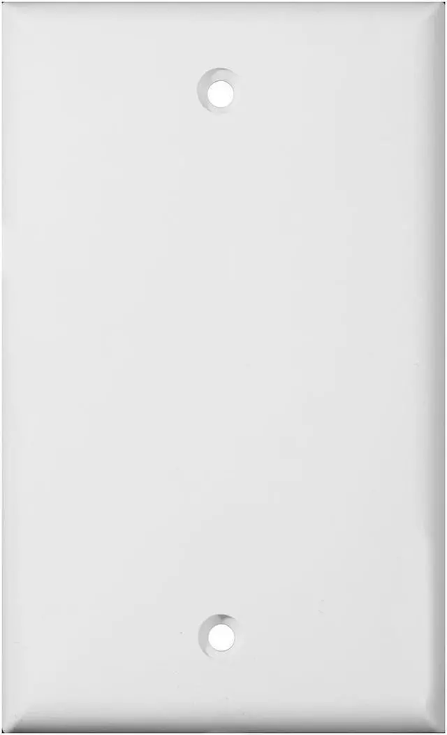 Main image of Single Gang Plastic White Electric Box Blank Face Wall Plate Cover (2/pk) 1-Gang