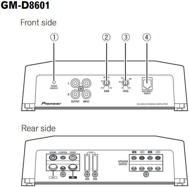 Alt view image 10 of 20 - New Pioneer Gmd8601 1600W Car Audio Mono Amplifier Amp With Bass Knob 1600 Watt