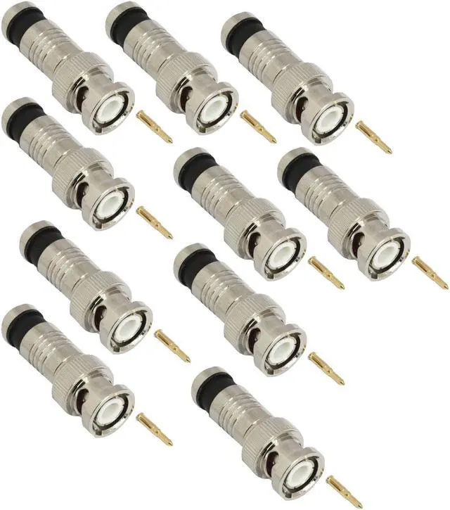 Main image of Premium Adapter BNC Compression Connector for CCTV Camera RG6 Coax Cables 10/pk