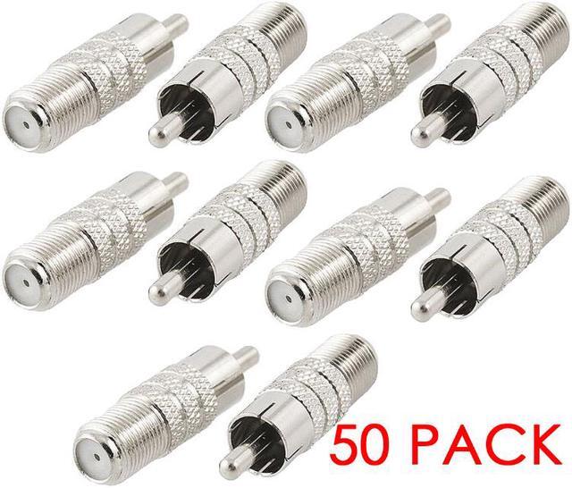 Main image of Coaxial Audio/Video F-Type Female to RCA Male RF Plug Adapter Connector (50/pk)