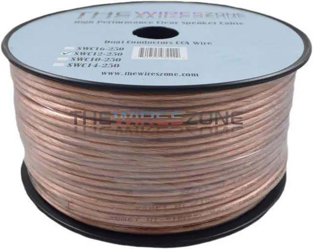 Main image of Car Home Audio Speaker Wire Transparent Clear Cable 12AWG 250ft 12/2 Gauge
